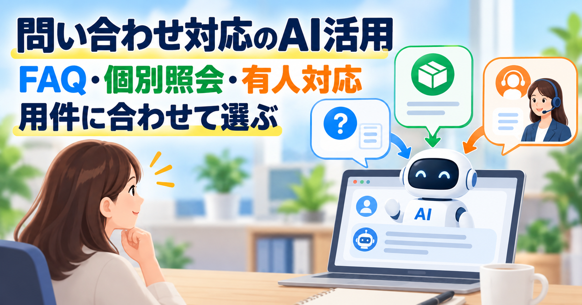 問い合わせ対応のAI活用|FAQ・既製品・連携開発を用件別に選ぶ