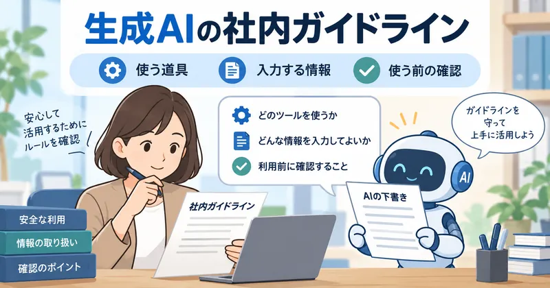 生成AIの社内ガイドラインのサンプルと、録音・画像・AIエージェントで追加する項目