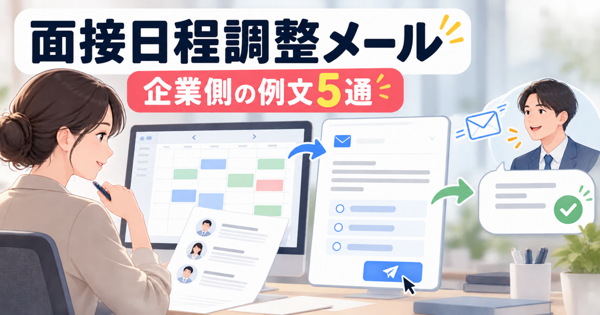 面接日程調整メール、企業側の例文5通