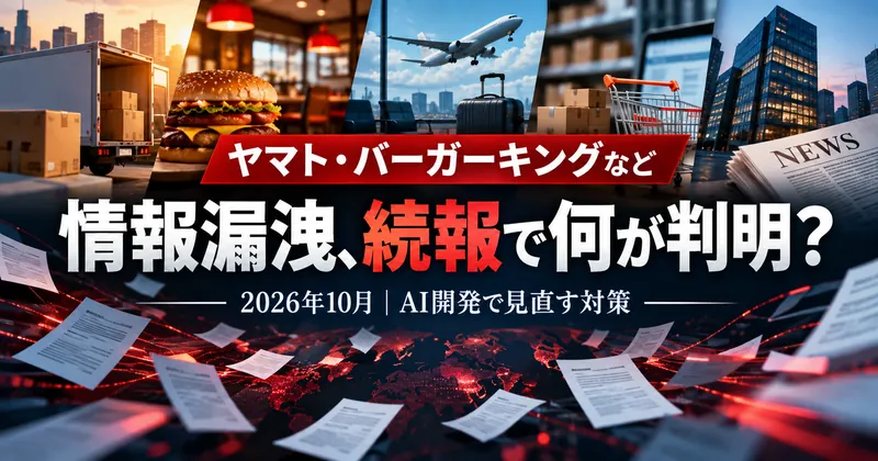 ヤマトやバーガーキングなど、2026年10月に相次ぐ情報漏洩の発表と続報を読み解き、AI開発で見直す対策を考えるニュース解説
