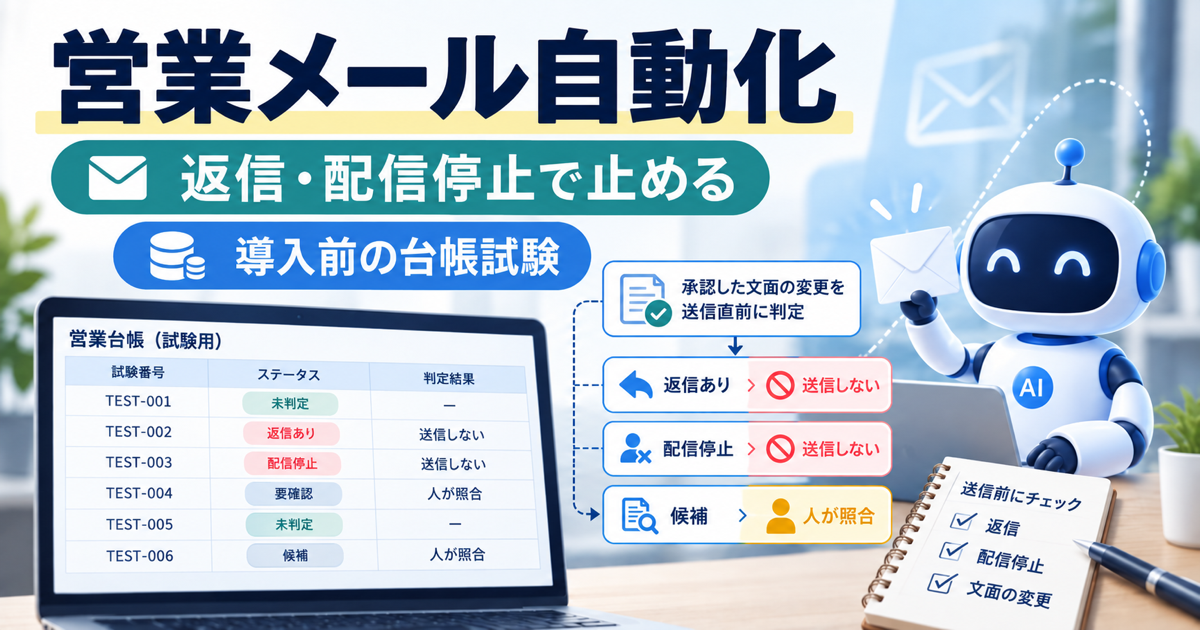 営業メール自動化を始める前に|追客を止める台帳と10件の試験